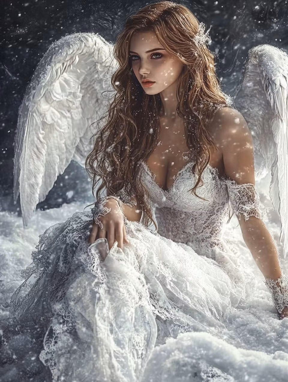 Paint by number - Vinterns ängel i stilla snöfall (Beställningsvara)