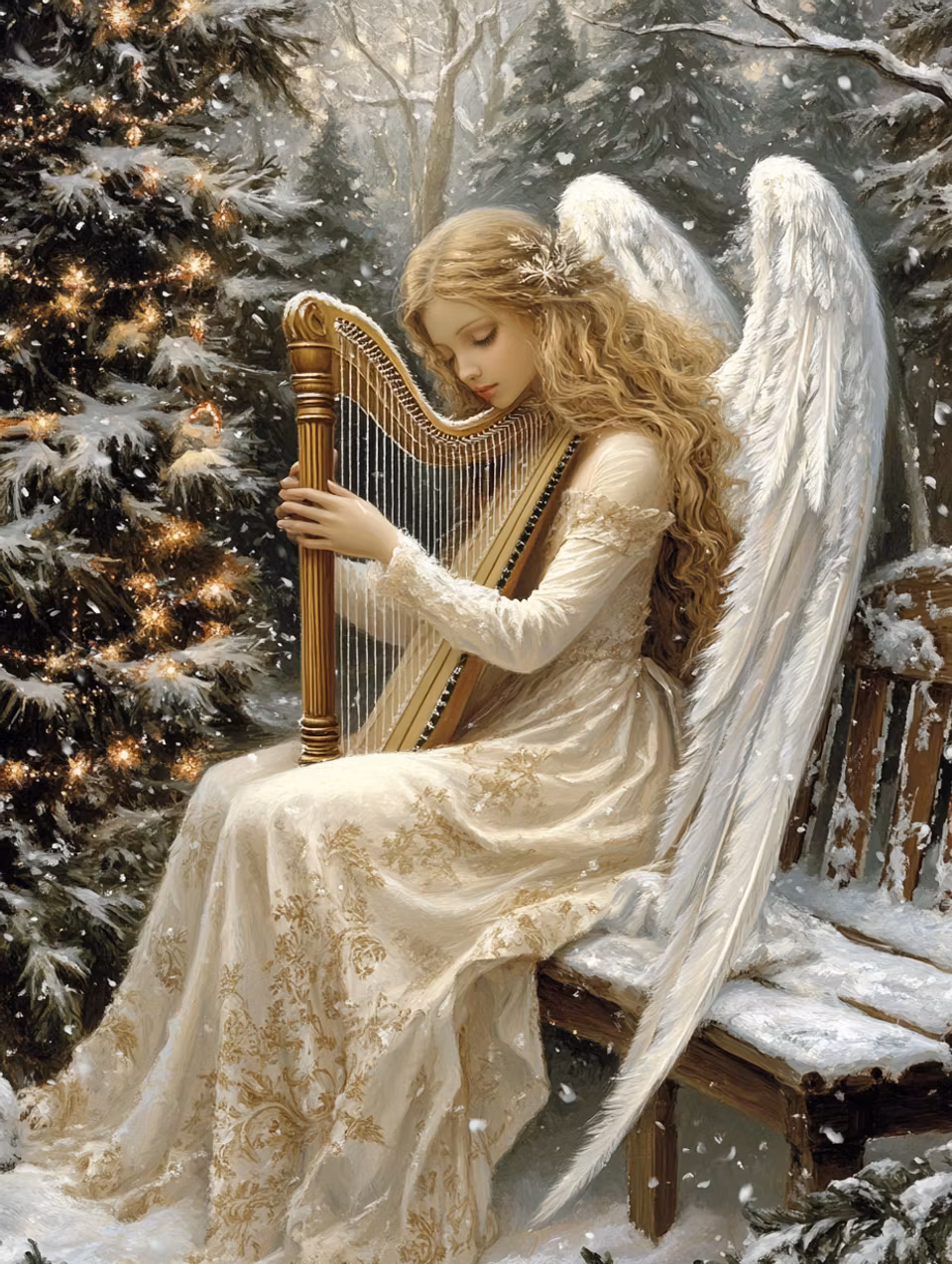 Paint by number - Himlens melodi bland snö och gran (Beställningsvara)