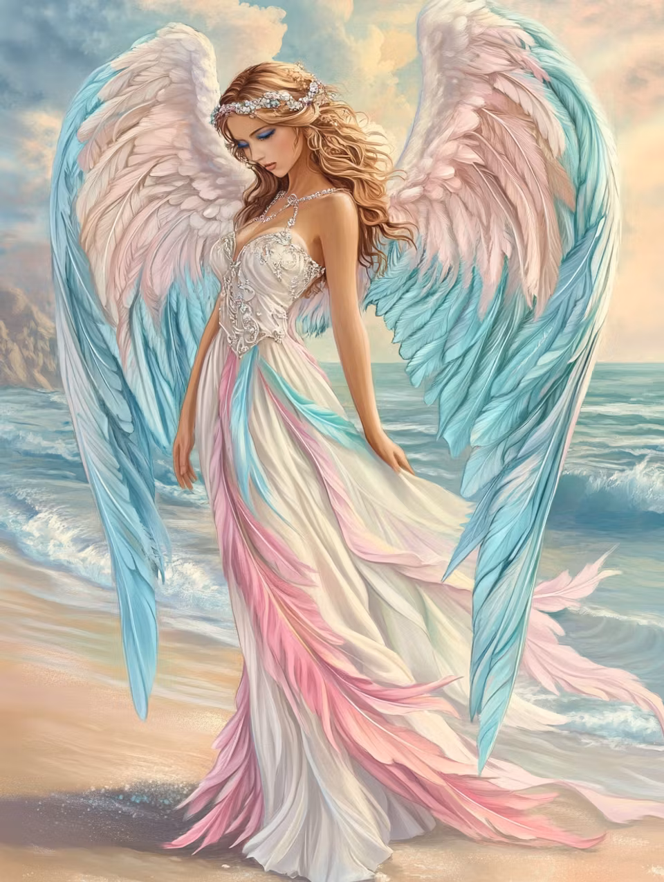 Diamond Painting - Ett himmelskt andetag vid strandens kant (Beställningsvara)