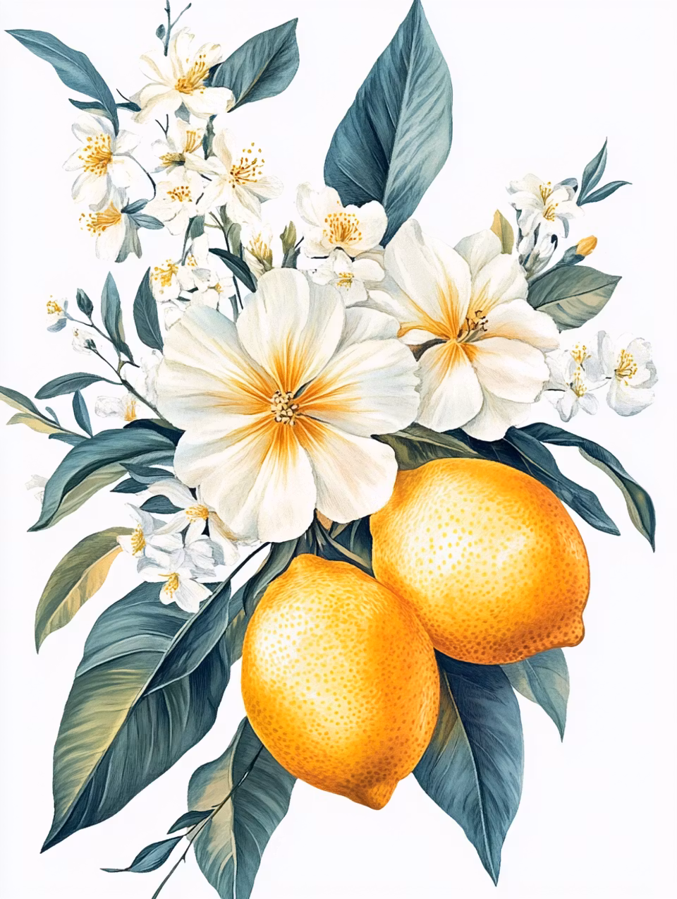 Korsstygn - Fräsch citrus i blommande harmoni (Beställningsvara)