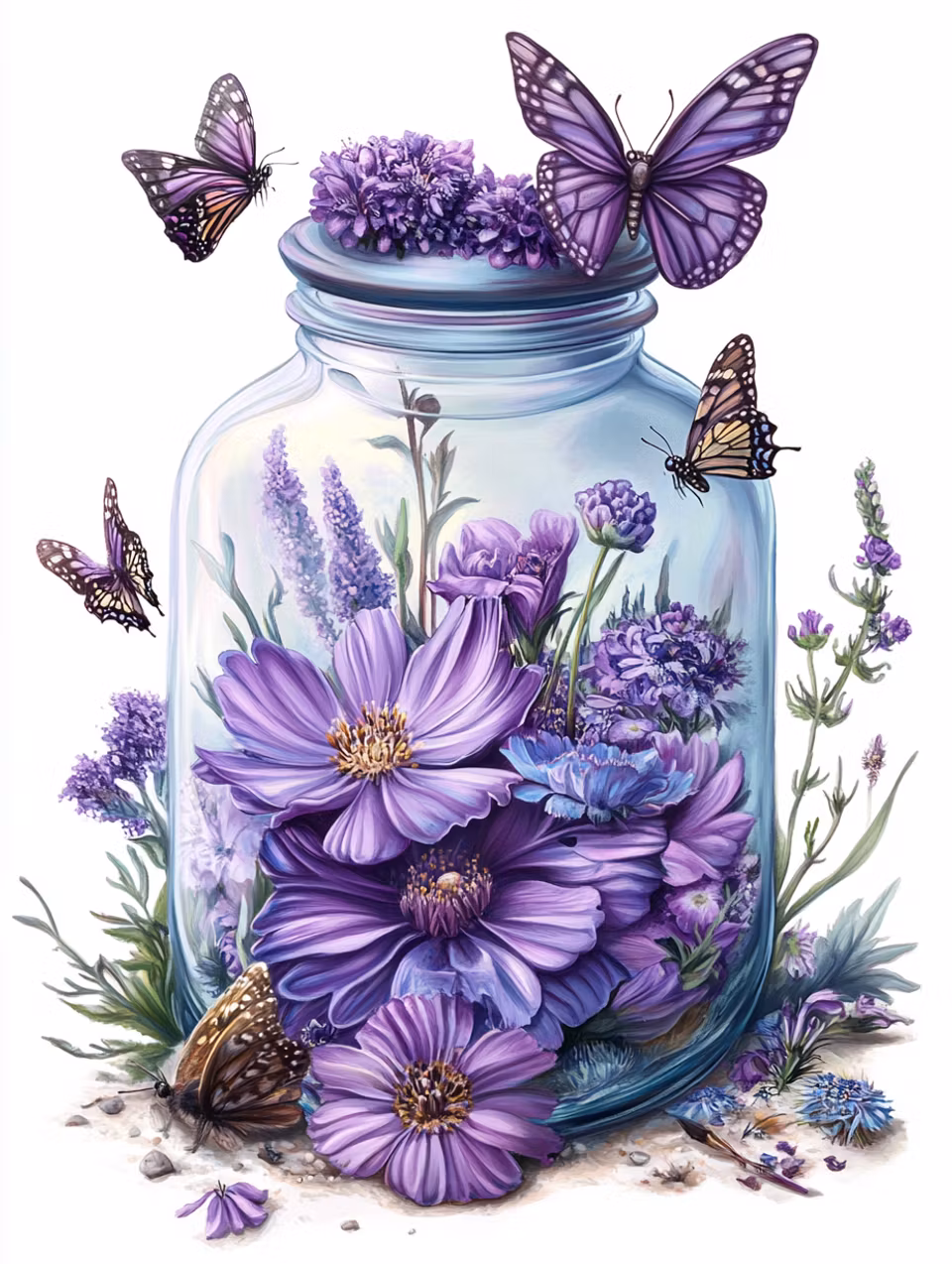 Diamond Painting - Fjärilsdrömmar bland lavendel (Beställningsvara)