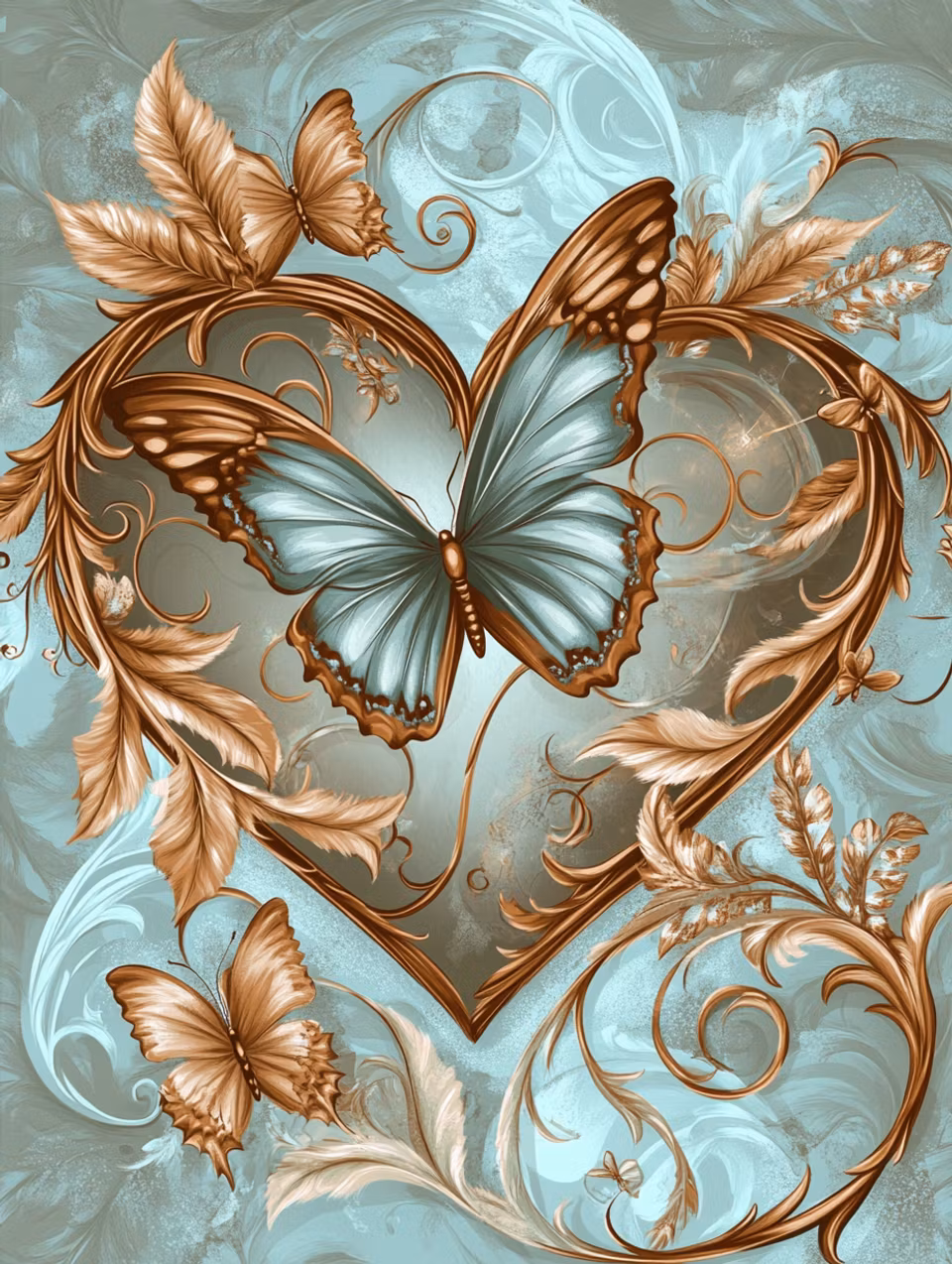 Paint by number - Kärlekens vingar i metallens glans (Beställningsvara)