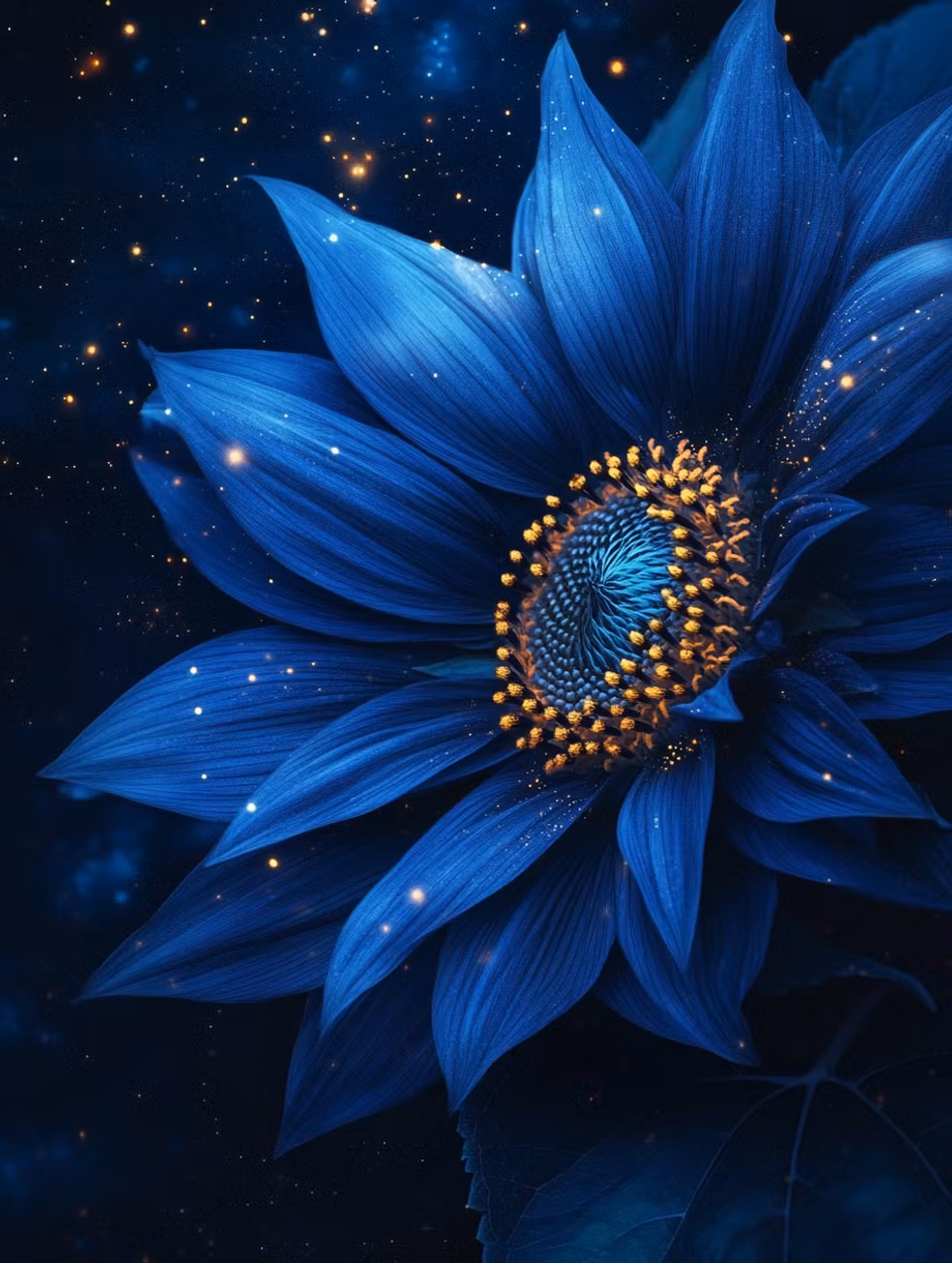 Paint by number - Stjärnljus i blå kronblad (Beställningsvara)