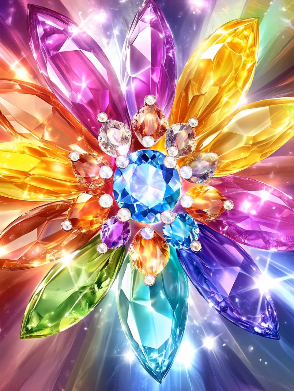 Diamond Painting - Färgexplosion i ljusets blomma (Beställningsvara)