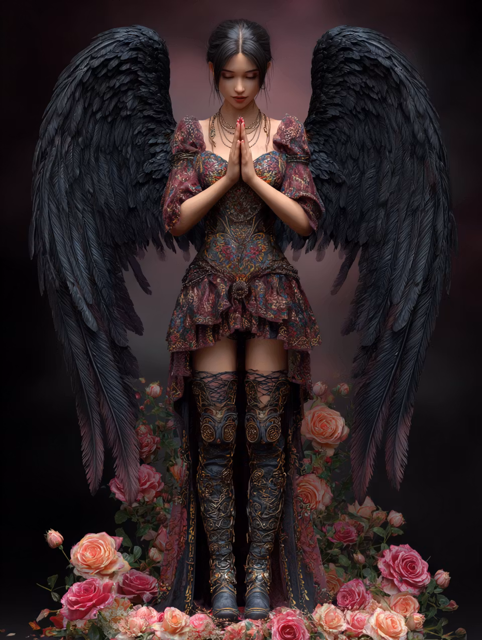 Korsstygn - Mörkrets Skyddsängel (Beställningsvara)