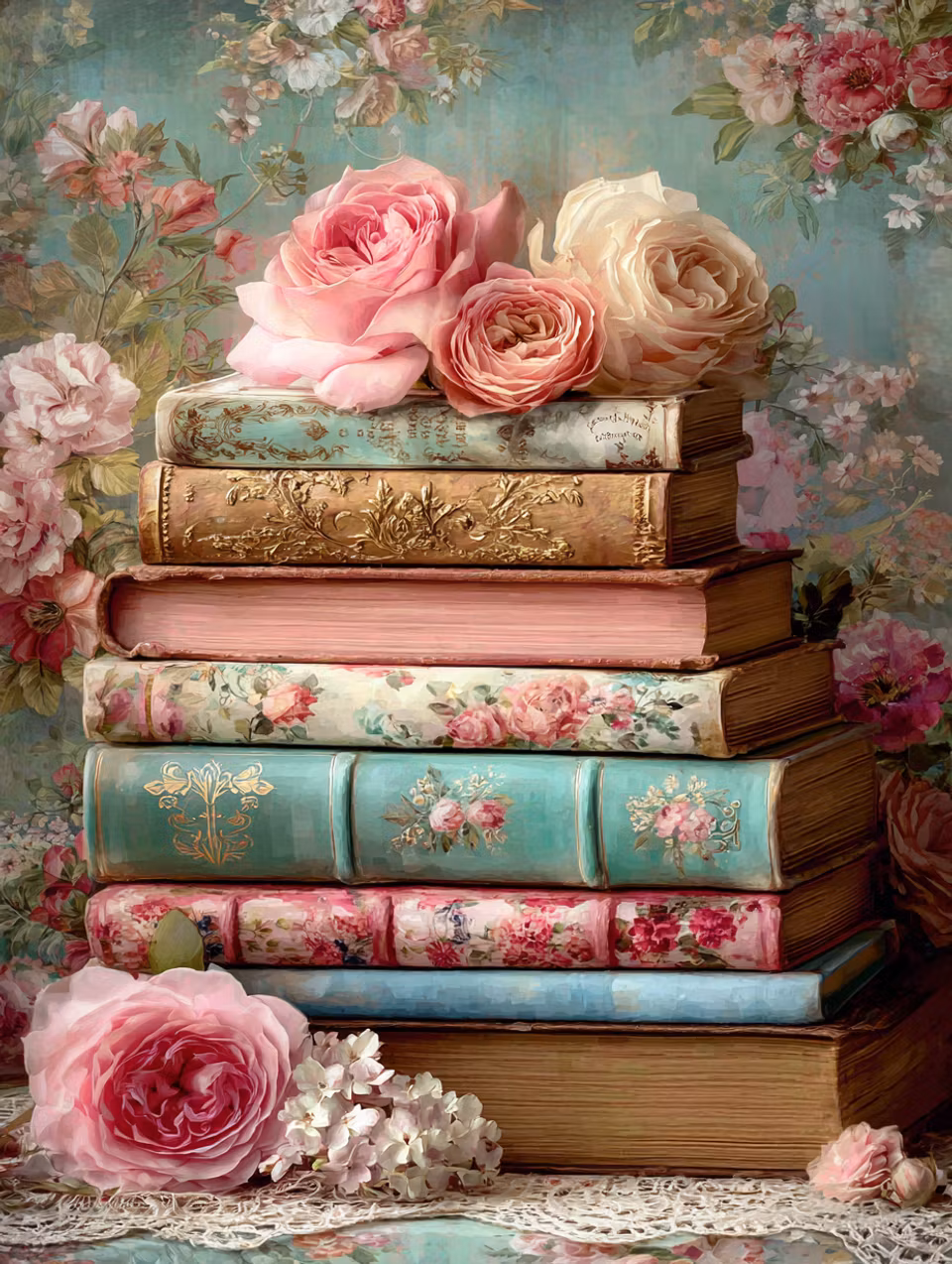 Paint by number - Shabby chic-biblioteket (Beställningsvara)