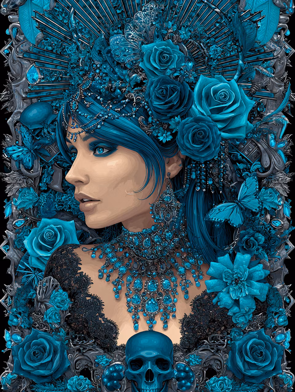 Korsstygn - Nattens rosprydda härskarinna (Beställningsvara)