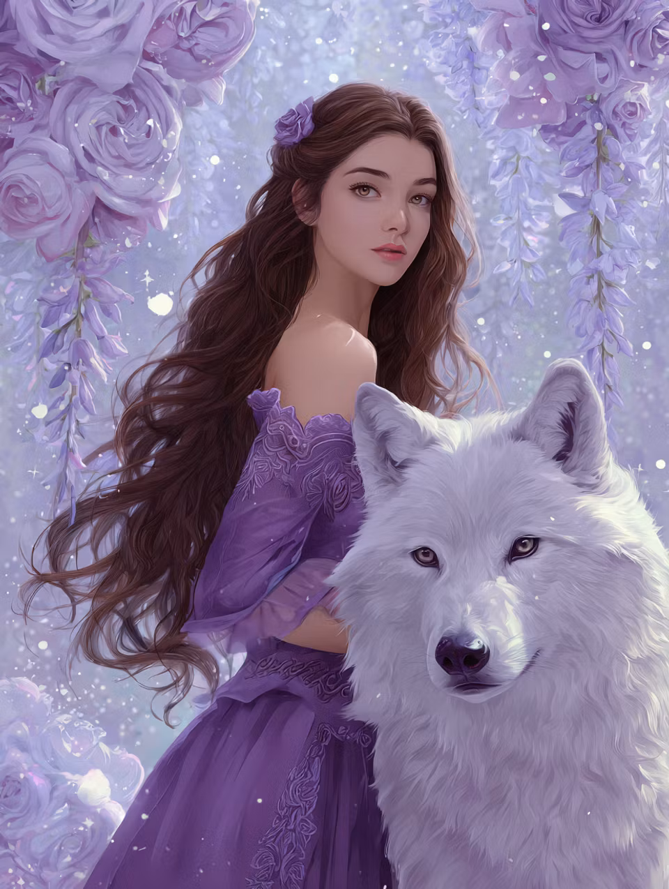 Korsstygn - Lila månsken & vit väktare (Beställningsvara)