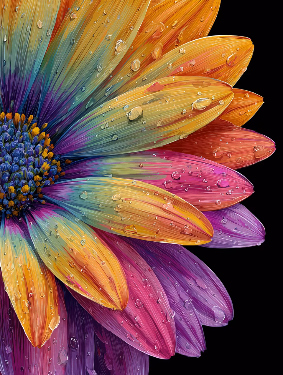 Paint by number - Färgexplosion i kronblad (Beställningsvara)