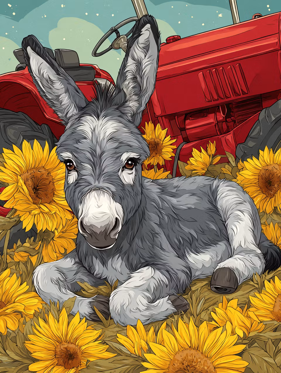 Paint by number - Solrosfältets lilla vän (Beställningsvara)