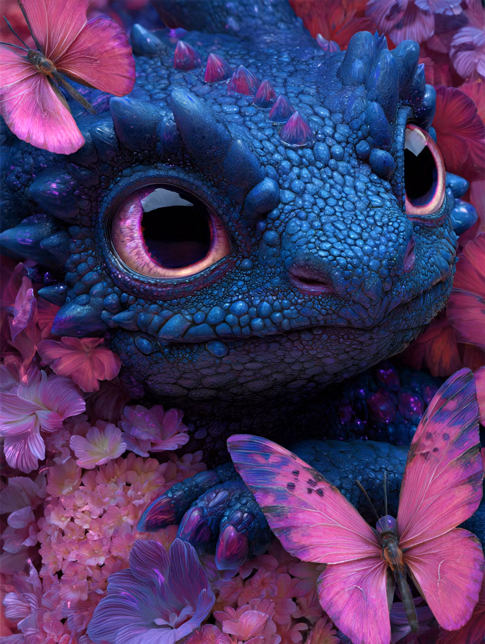 Korsstygn - Drakunge i blomsterhav (Beställningsvara)