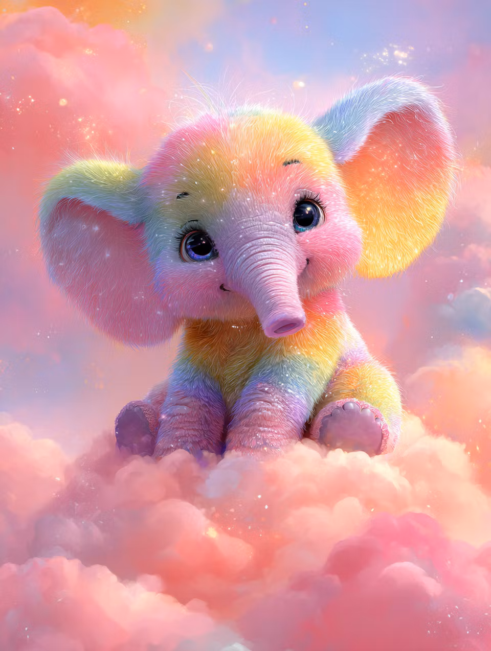 Paint by number - Himmelsk elefantlycka (Beställningsvara)