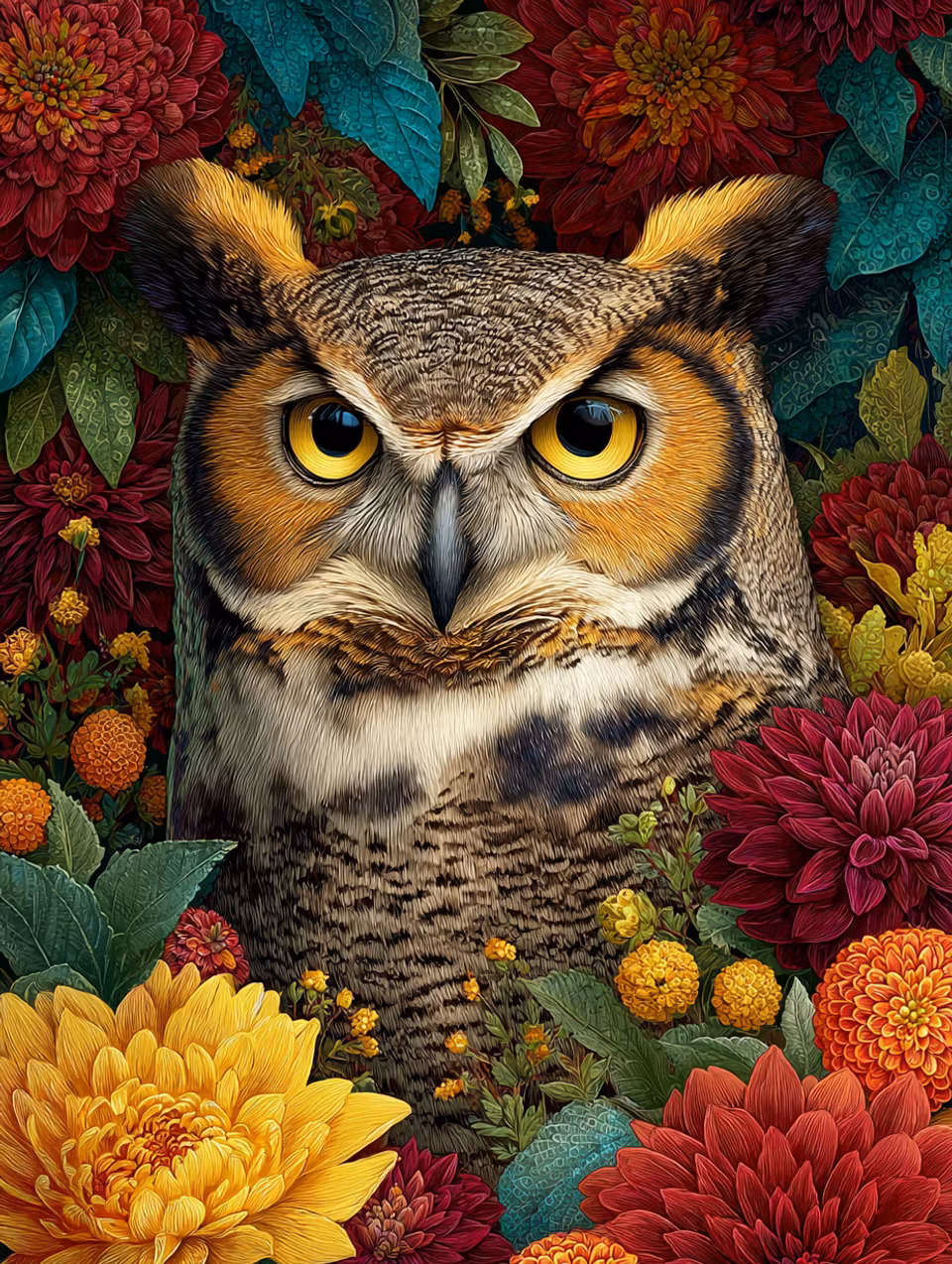 Paint by number - Ugglans gyllene blick (Beställningsvara)