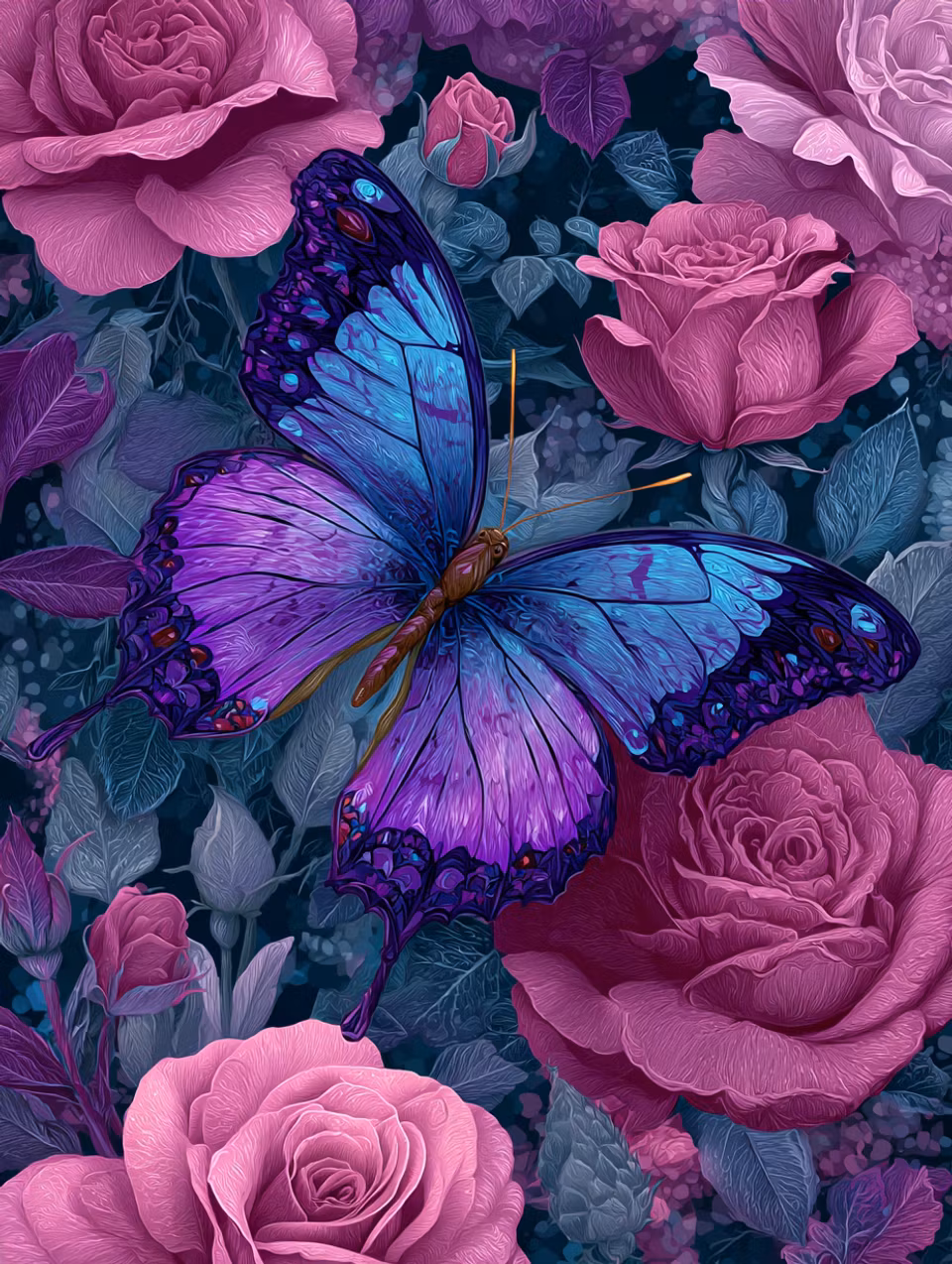 Korsstygn - Vingar av ametist (Beställningsvara)