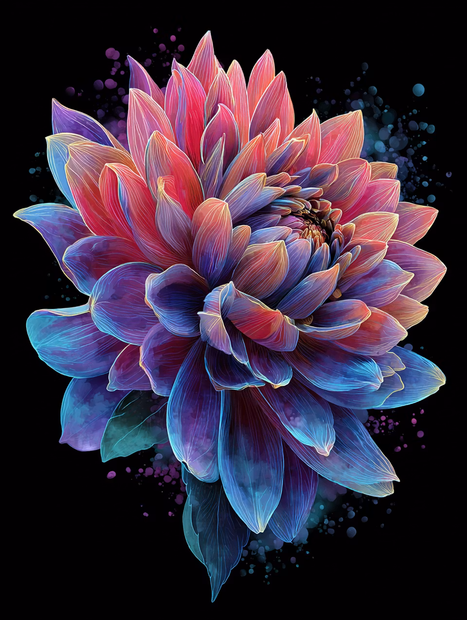 Korsstygn - Dahlia i magisk glöd (Beställningsvara)