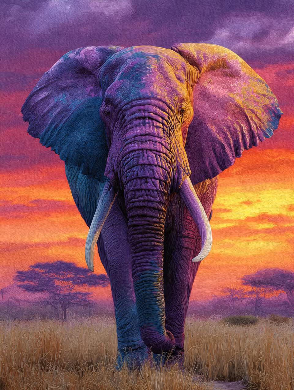 Korsstygn - Savannens stilla kung (Beställningsvara)