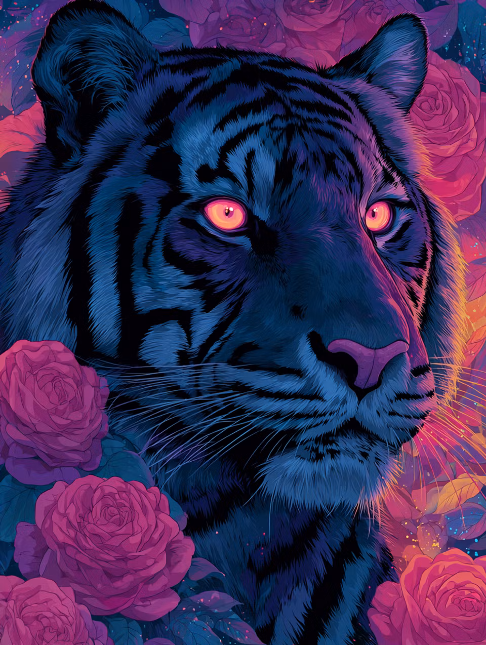 Korsstygn - Rosenkung i skymning (Beställningsvara)