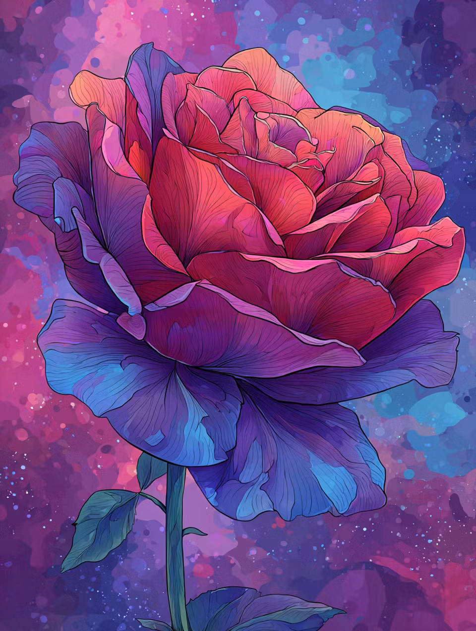 Paint by number - Kosmisk rosdröm (Beställningsvara)