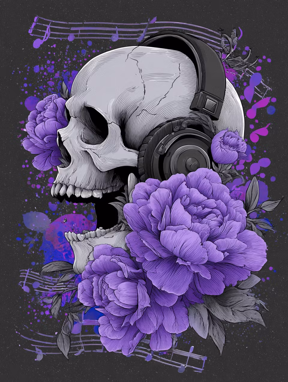 Korsstygn - Pionrock i skalleformat (Beställningsvara)