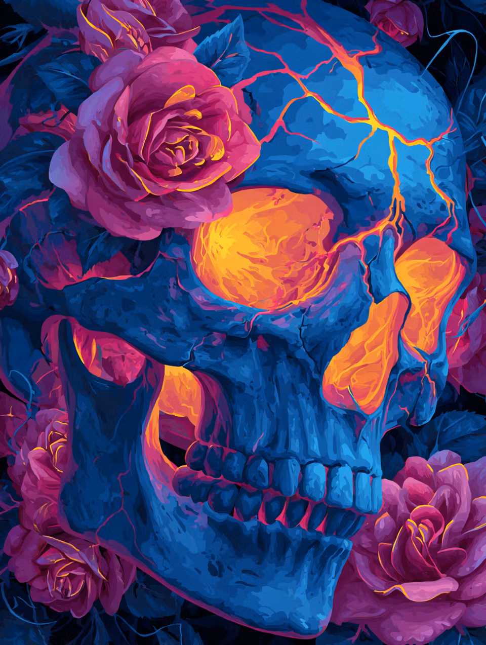 Paint by number - Eternal Bloom Skull (Beställningsvara)