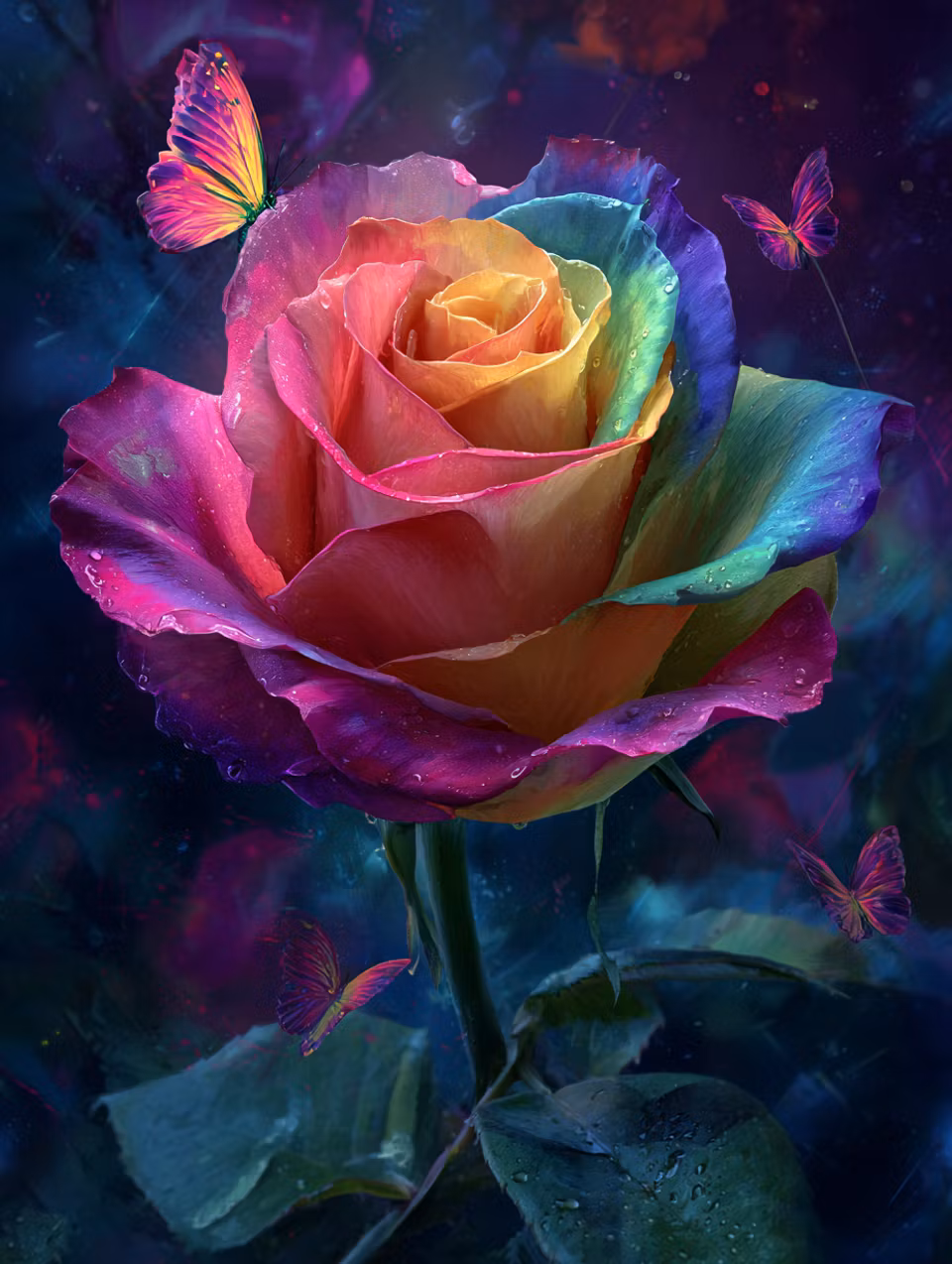 Paint by number - Rainbow Bloom (Beställningsvara)