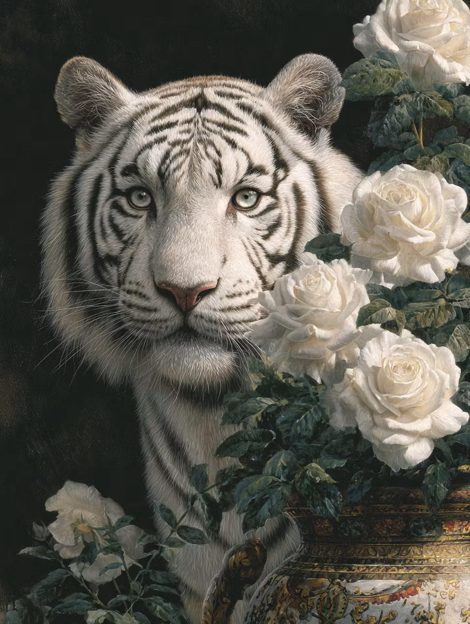 Korsstygn - Tigerns stilla blick (Beställningsvara)