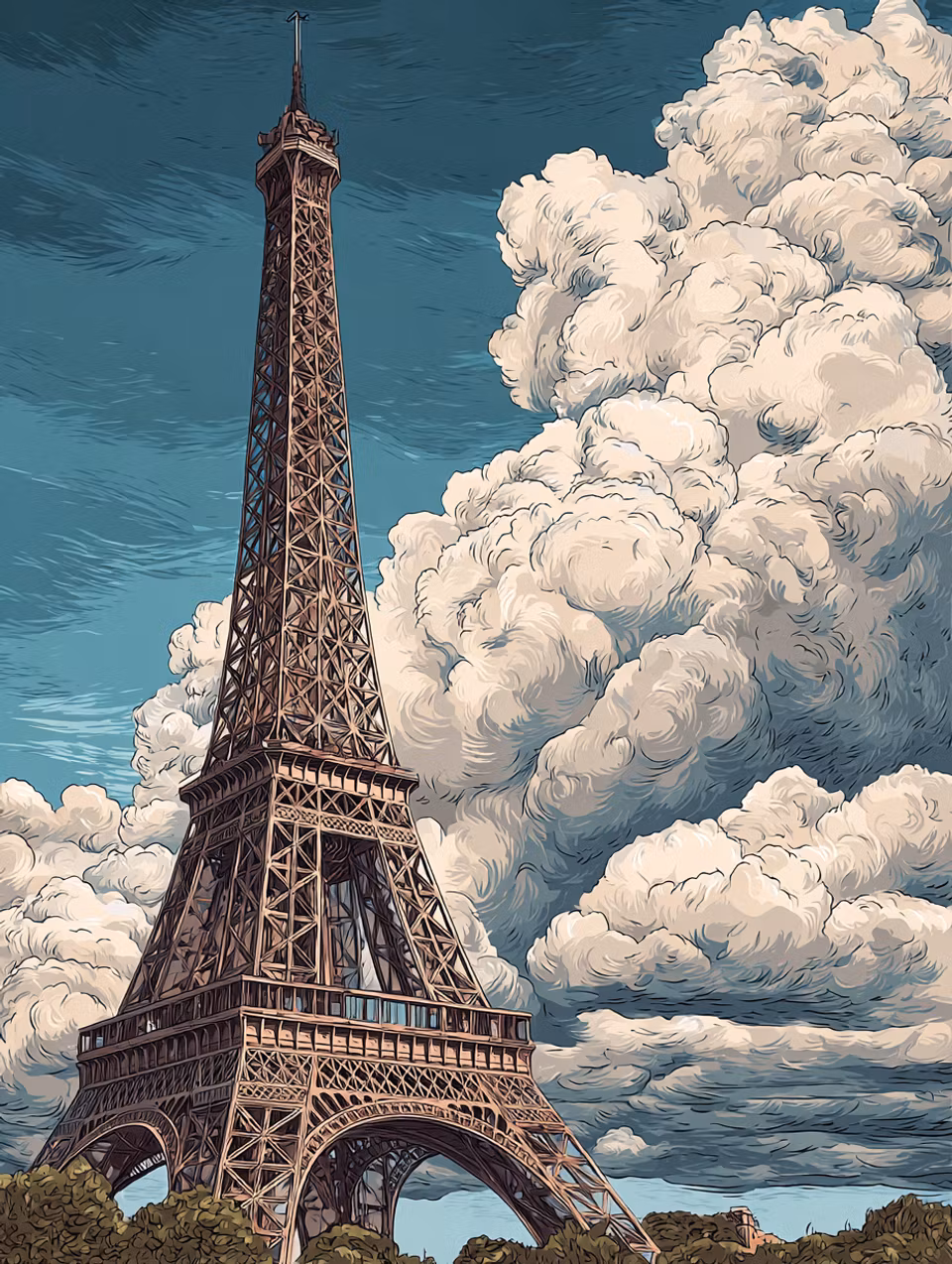 Paint by number - Eiffeltornets tidlösa charm (Beställningsvara)