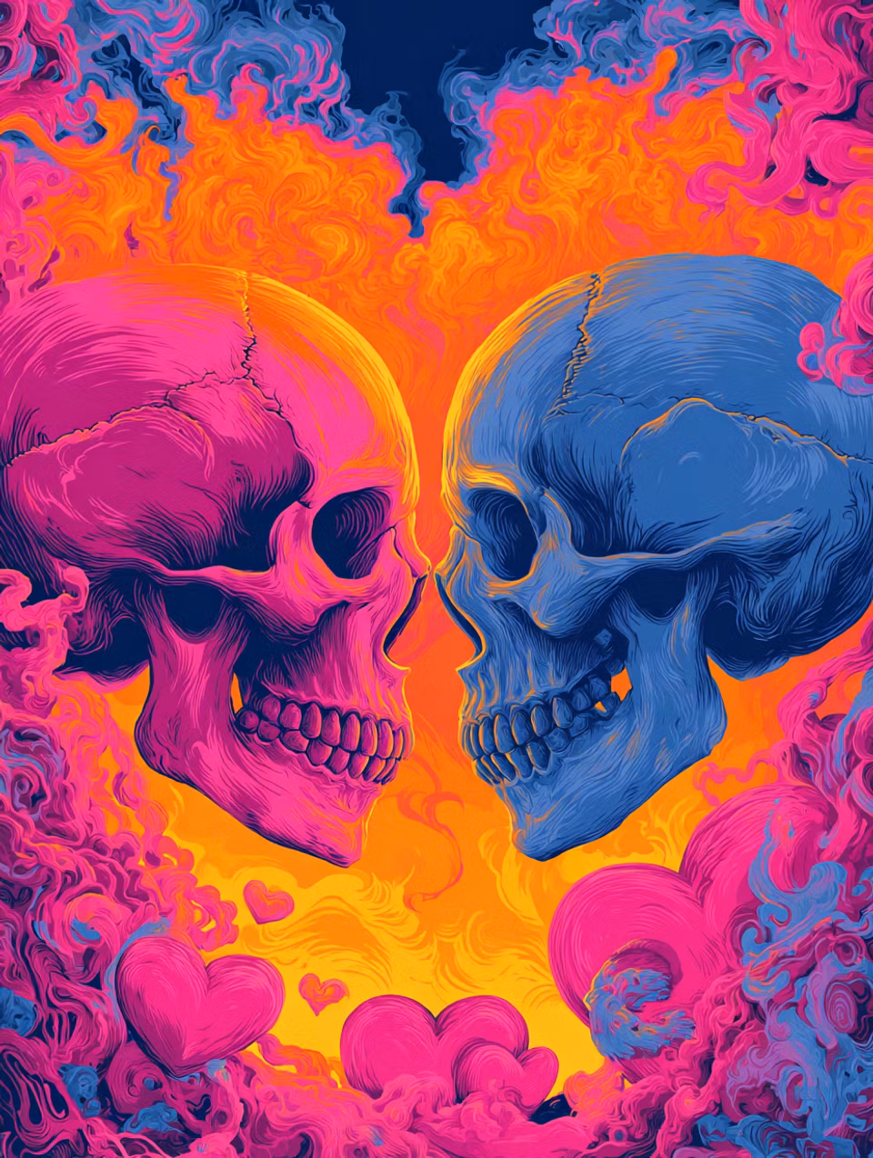 Paint by number - Skallarnas kärleksflamma (Beställningsvara)