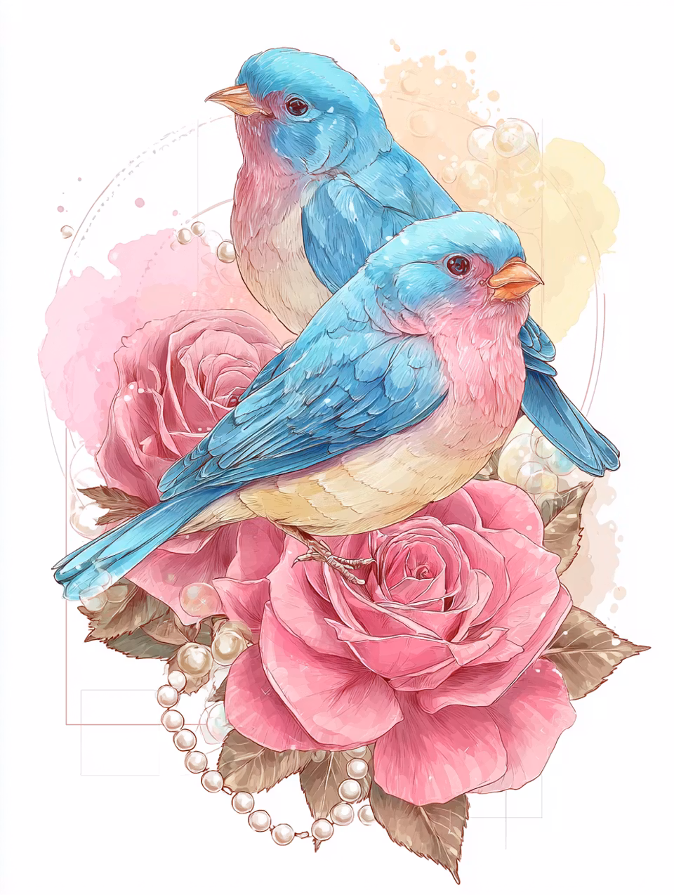 Paint by number - Fågelsång i pastell (Beställningsvara)