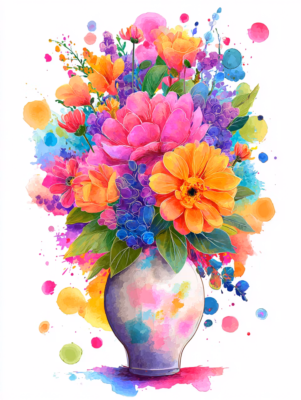 Paint by number - Explosiv blomsterlycka (Beställningsvara)