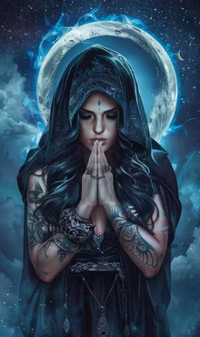 Korsstygn - Månritualens hemliga bön 40x50cm