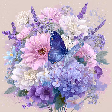 Korsstygn - Blomsterharmoni 30x30cm