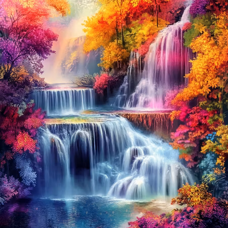 Diamond Painting - Regnbågsfallet (Beställningsvara)