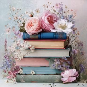 Korsstygn - Där sagor blommar 20x20cm