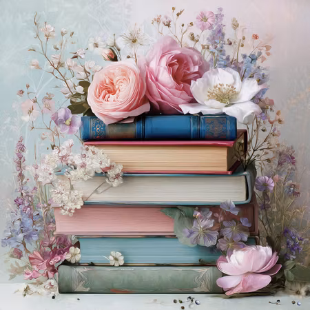 Korsstygn - Där sagor blommar 20x20cm