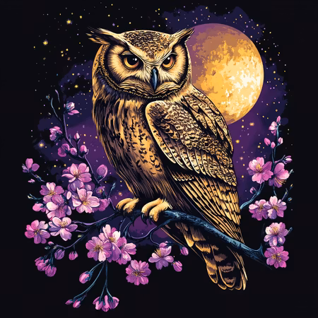 Korsstygn - Visdom under månen 20x20cm