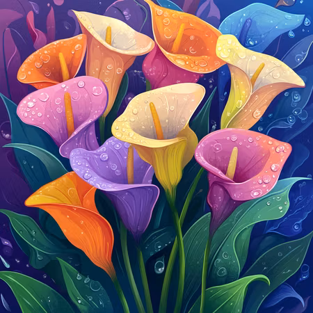 Korsstygn - Kallornas färgdans 20x20cm