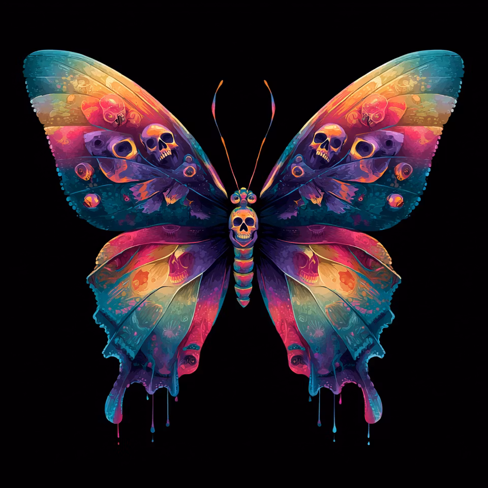 Diamond Painting, fjäril i massa färger