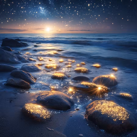 Diamond Painting Akryl - Stjärnljus vid strandkanten