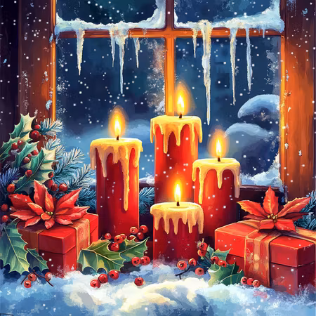 Diamond Painting - Julens stilla ljus (Beställningsvara)