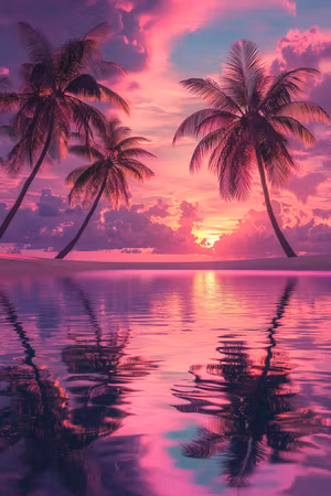 Diamond Painting Akryl - Rosa Drömsolnedgång