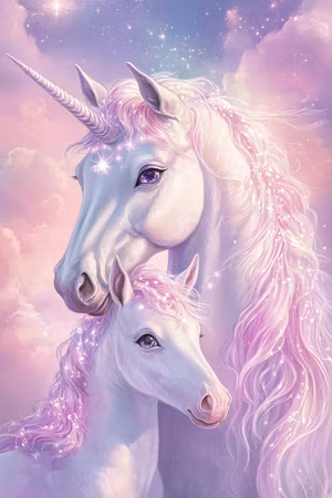 Diamond Painting Akryl - Enhörningens kärlek