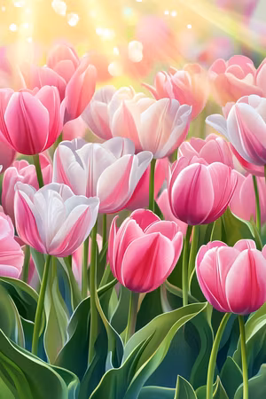 Diamond Painting Akryl - Rosendröm i morgonljus