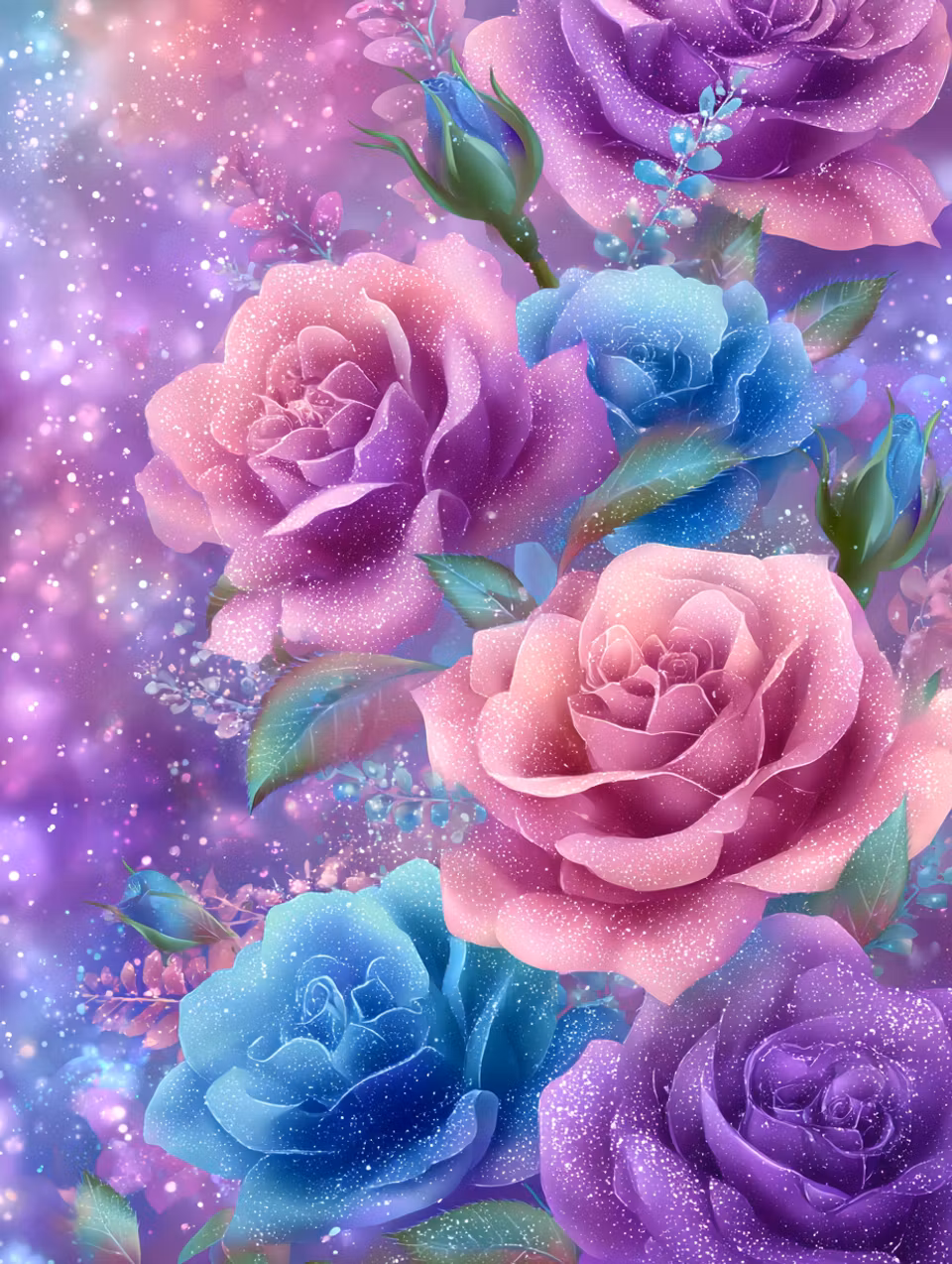 Akryl - 40x50cm - 50st färger med specialpärlor