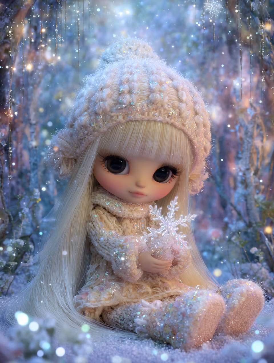 Korsstygn - Sagoflickan med snökristallen (Beställningsvara)