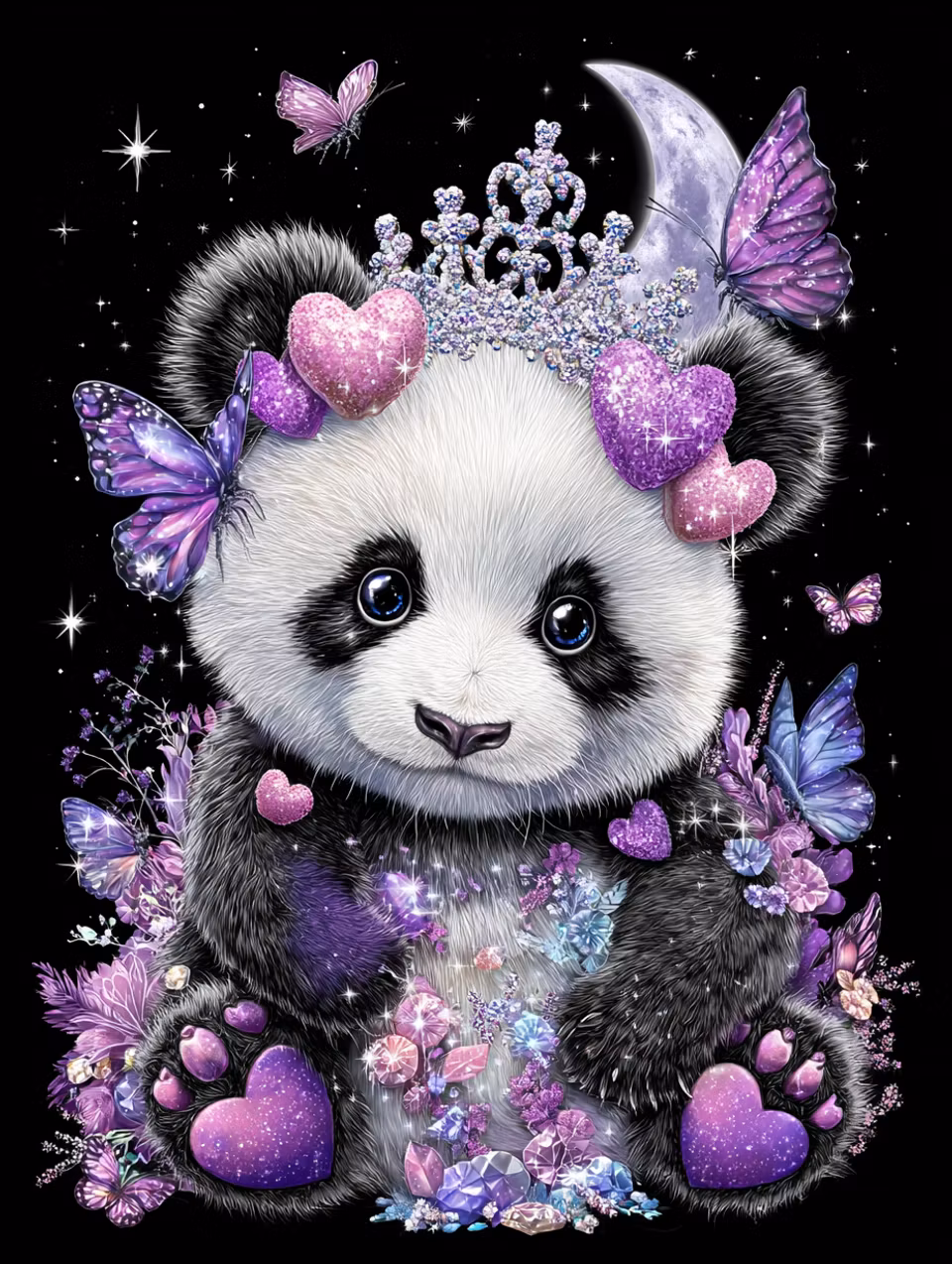 Paint by number - Panda-prinsessan i nattens magi (Beställningsvara)