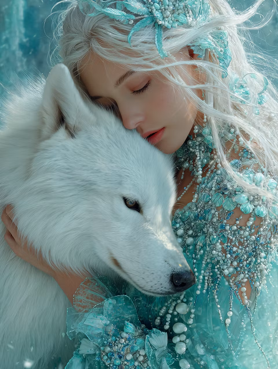 Korsstygn - Isprinsessan och den vita vargen (Beställningsvara)