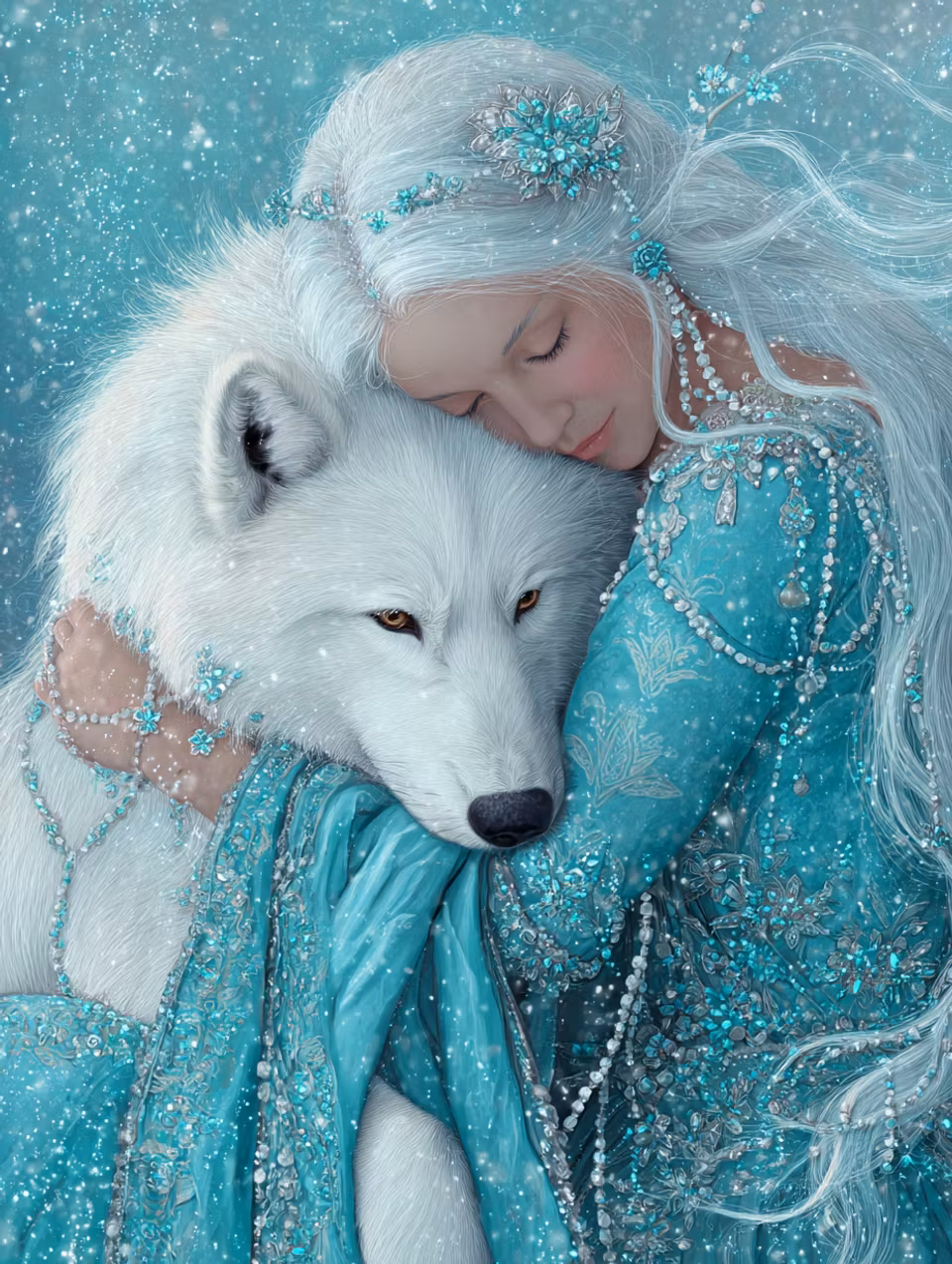 Diamond Painting - Frostprinsessan i vinterdröm (Beställningsvara)