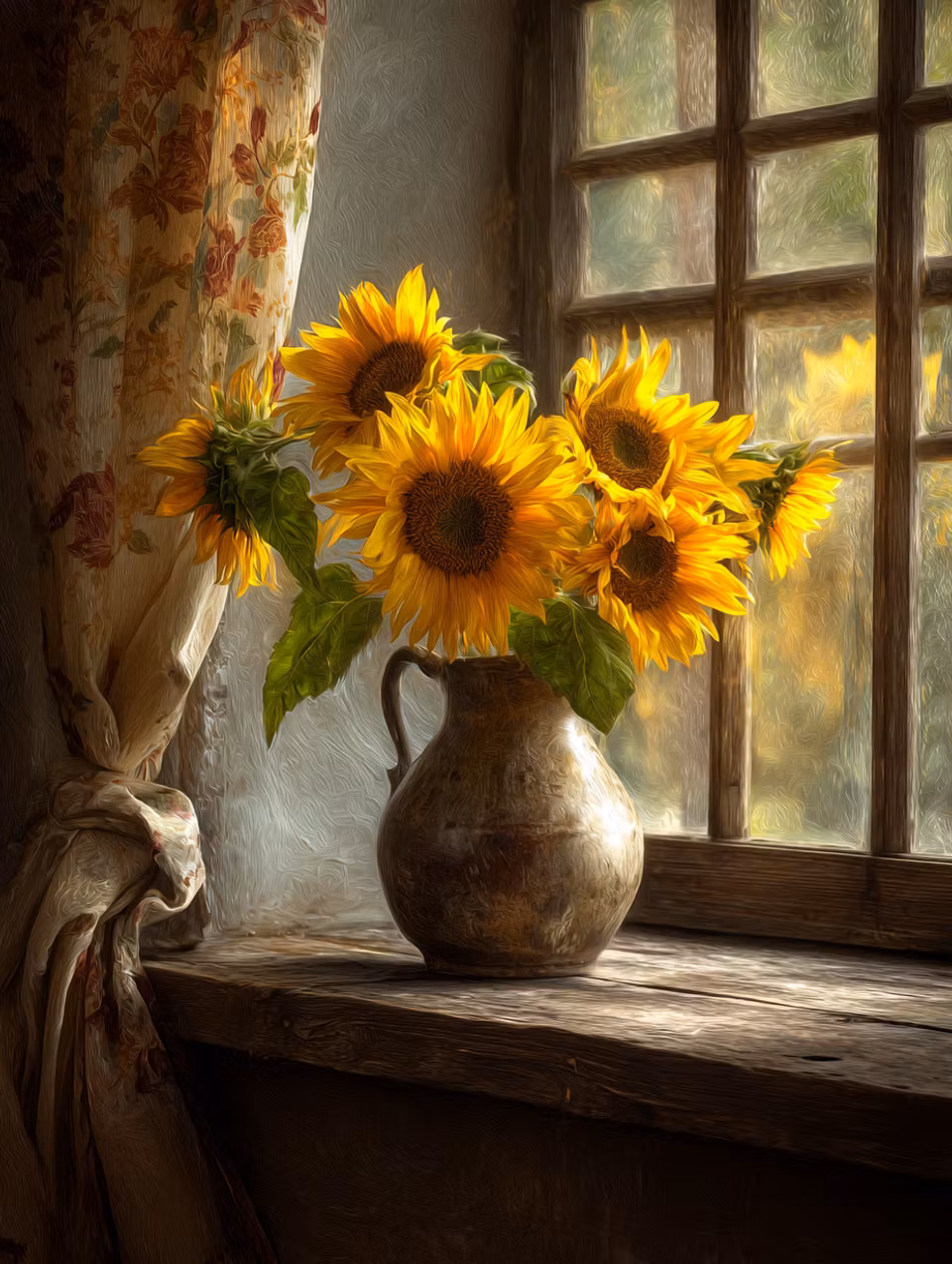 Korsstygn - Solrosor i lantlig stillhet (Beställningsvara)