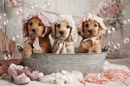 Diamond Painting Akryl - Vintagevalpar i badbalja